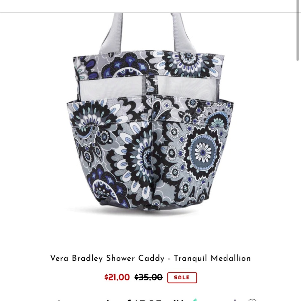 Vera Bradley Tranquil Medallion Shower Caddy